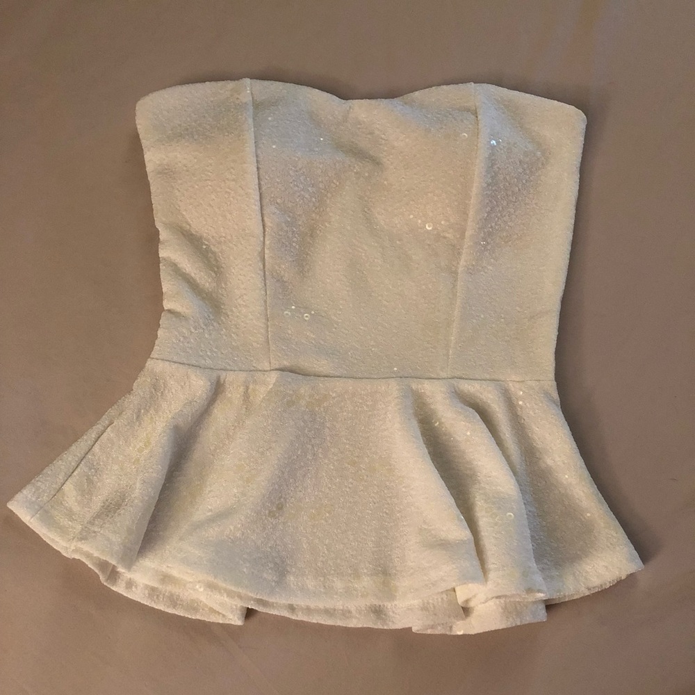 White strapless top